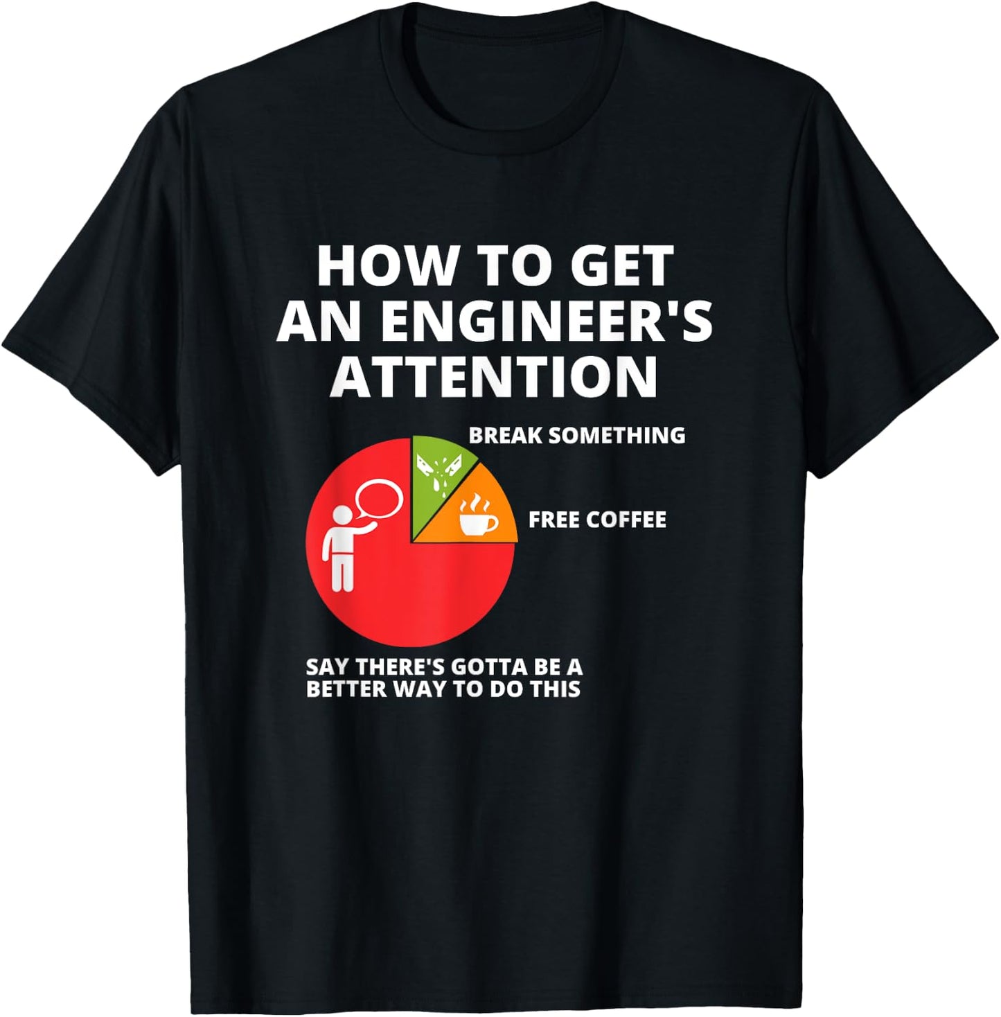 How To Get An Engineer's Attention - Funny Engineering T-Shirt - T-Shirt | Black