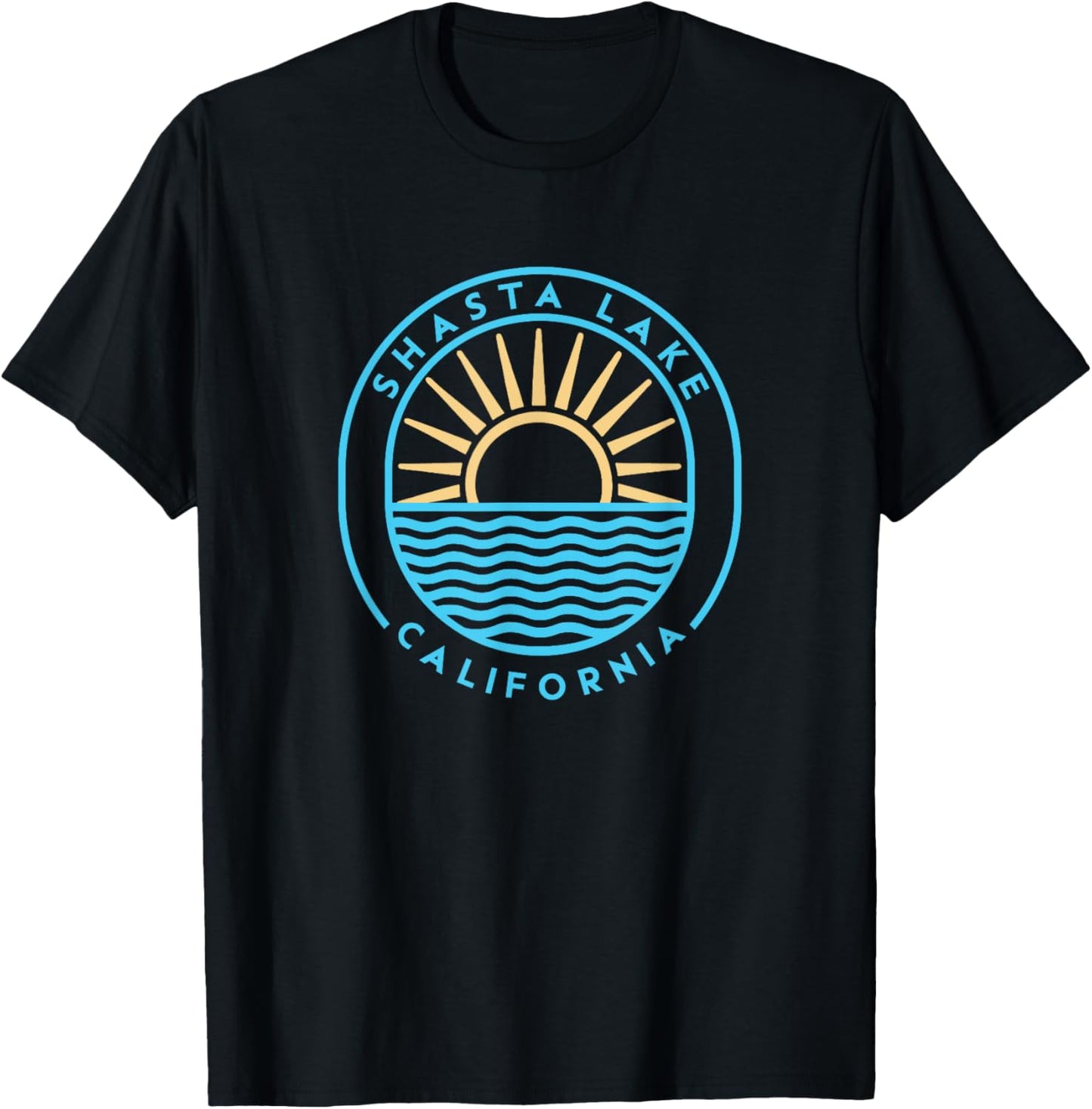 Shasta Lake California Outdoors Vintage T-Shirt - T-Shirt | Black