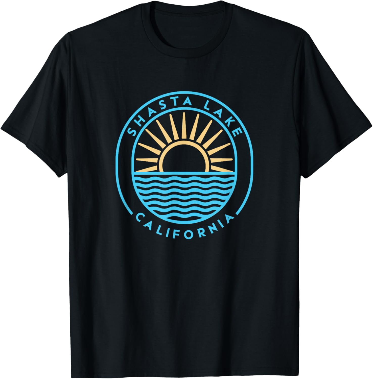 Shasta Lake California Outdoors Vintage T-Shirt - T-Shirt | Black