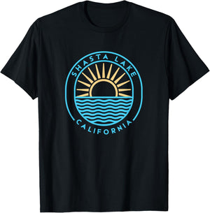 Shasta Lake California Outdoors Vintage T-Shirt - T-Shirt | Black