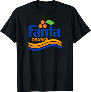 Fanta Orange 1980s Retro Wave Logo T-Shirt - T-Shirt | Black
