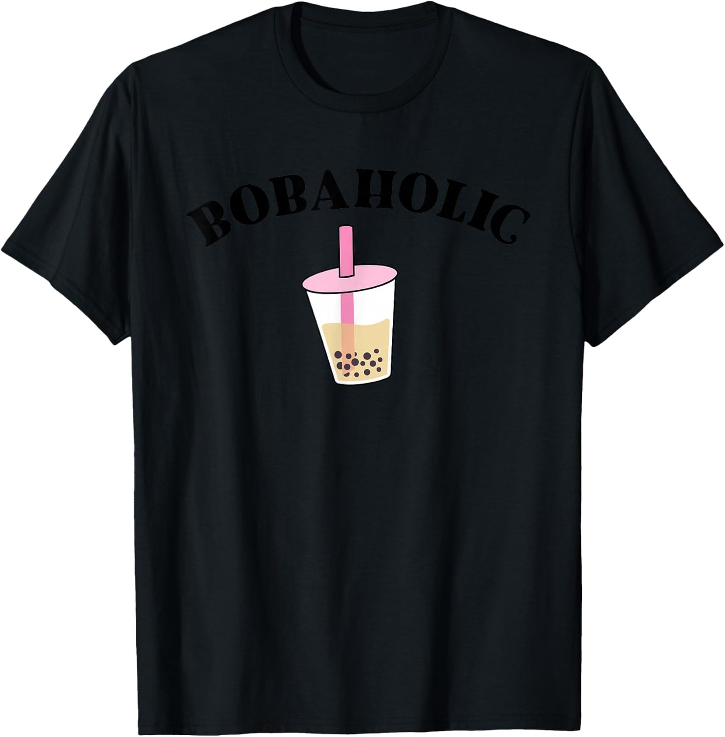Bobaholic Funny Bubble Tea Shirts Women Boba Tea Kids Gift T-Shirt - T-Shirt | Black