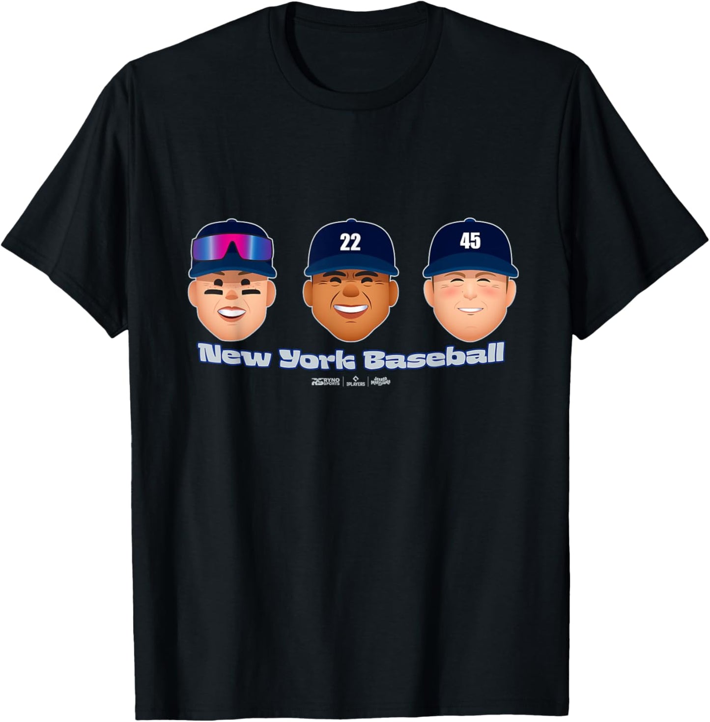 New York A Baseball Players Head Trio MLBPA T-Shirt - T-Shirt | Black