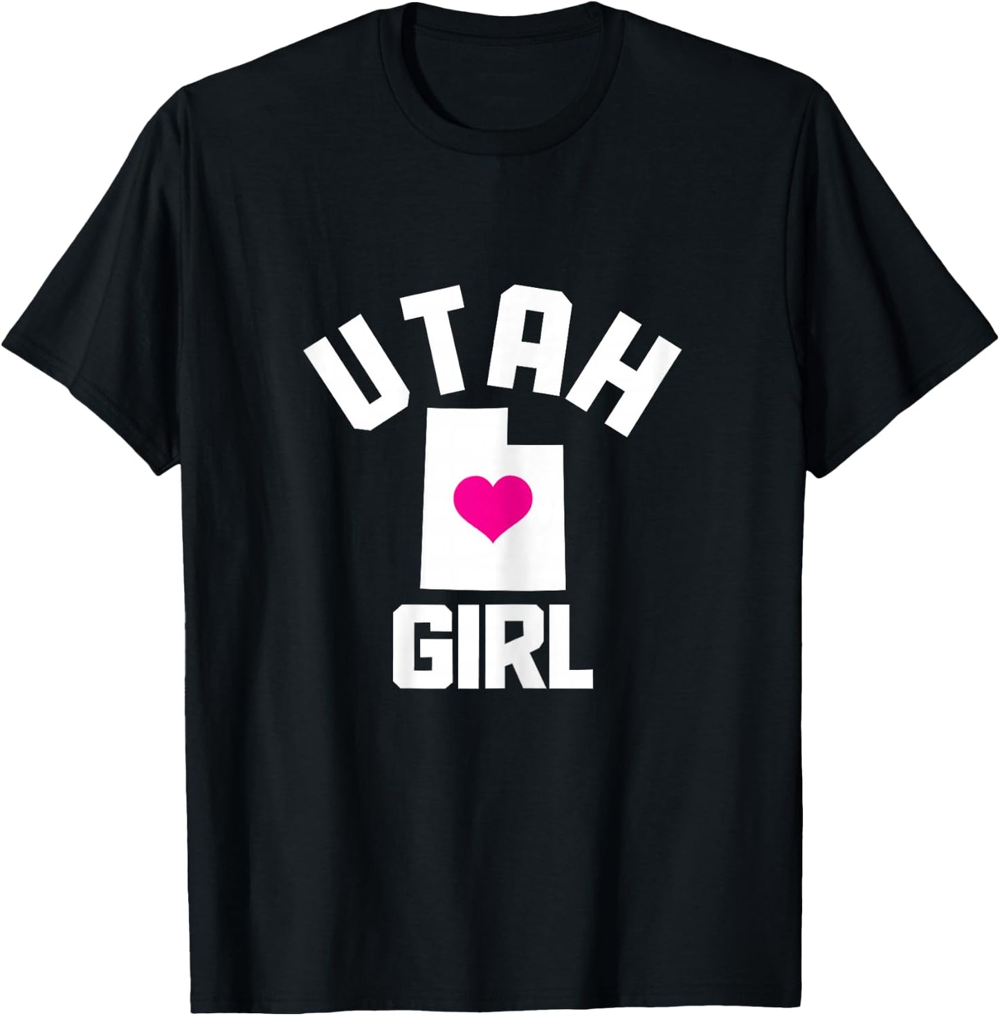 Utah Heart State Map Girl T-Shirt - T-Shirt | Black