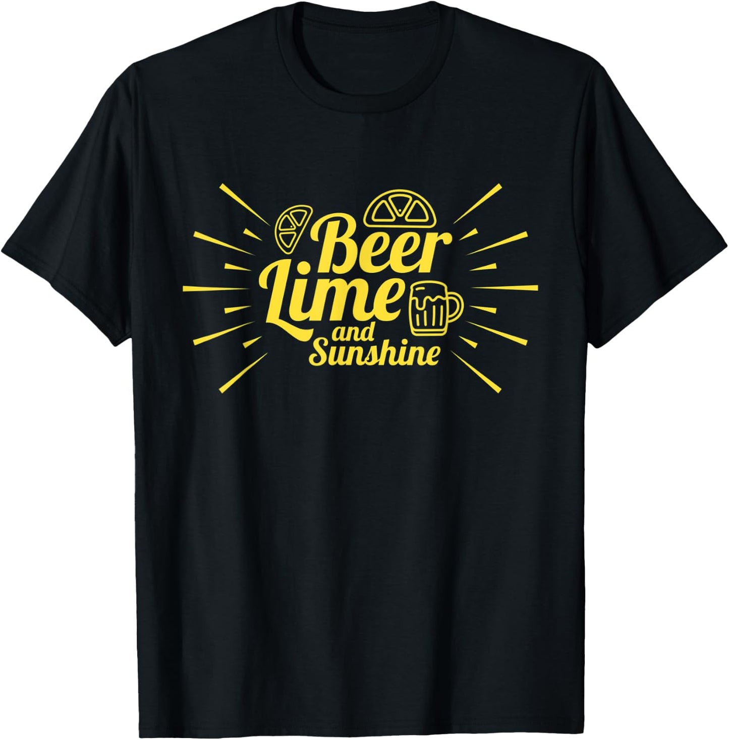 Beer Lime And Sunshine Funny Drinking Party Relaxation Gift Women T-Shirt - T-Shirt | Black