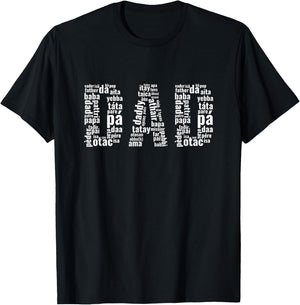 Dad in Every Language Father's Day Shirt T-Shirt - T-Shirt | Black