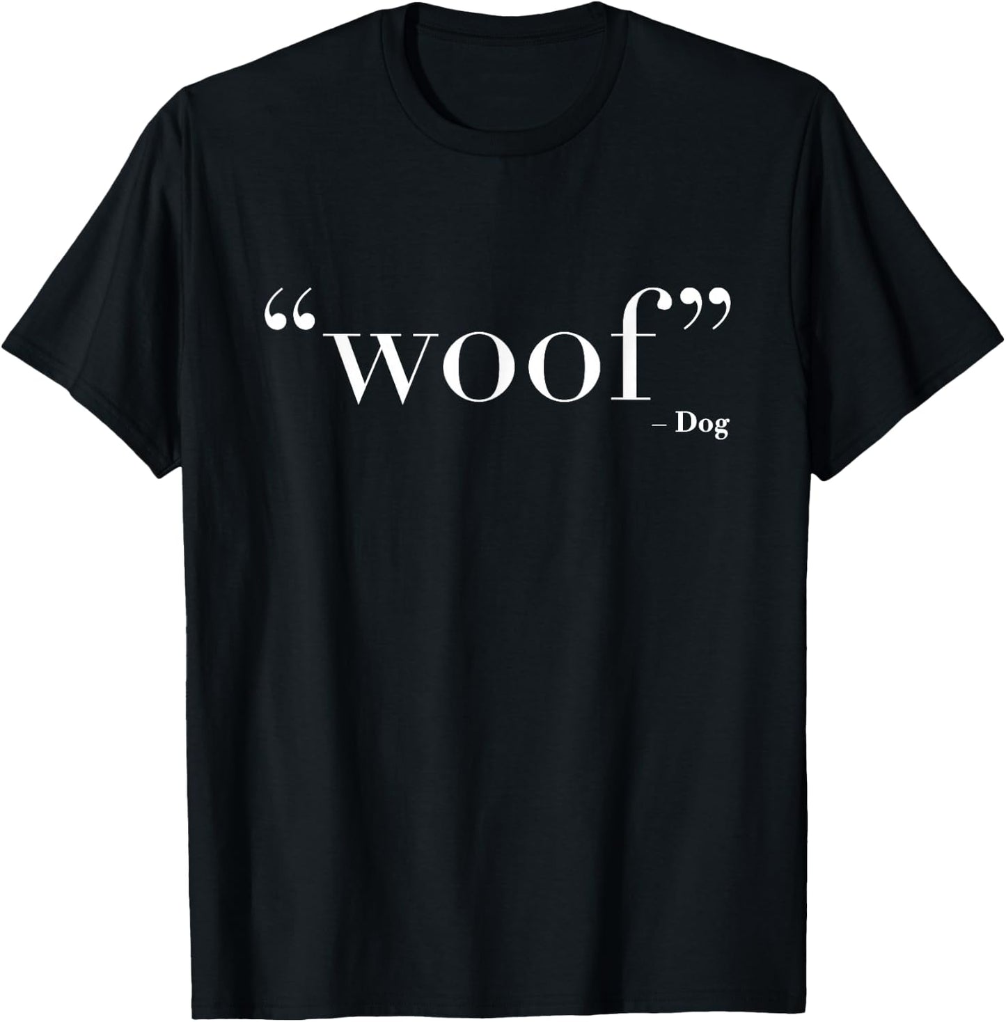 Woof - Dog | Stylish Simple Chic Typography Dog Lover Women Girls Kids T-Shirt - T-Shirt | Black