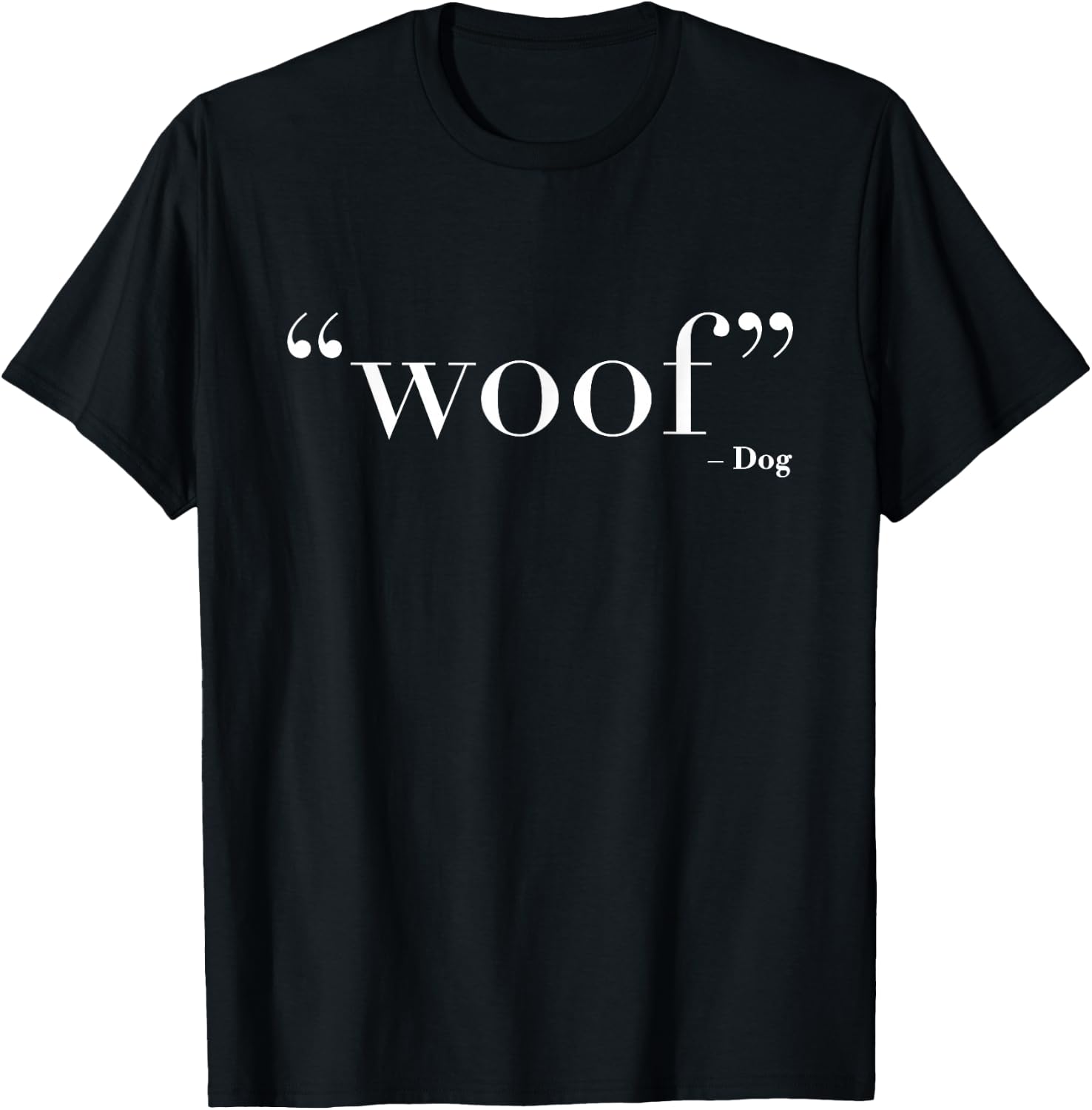 Woof - Dog | Stylish Simple Chic Typography Dog Lover Women Girls Kids T-Shirt - T-Shirt | Black