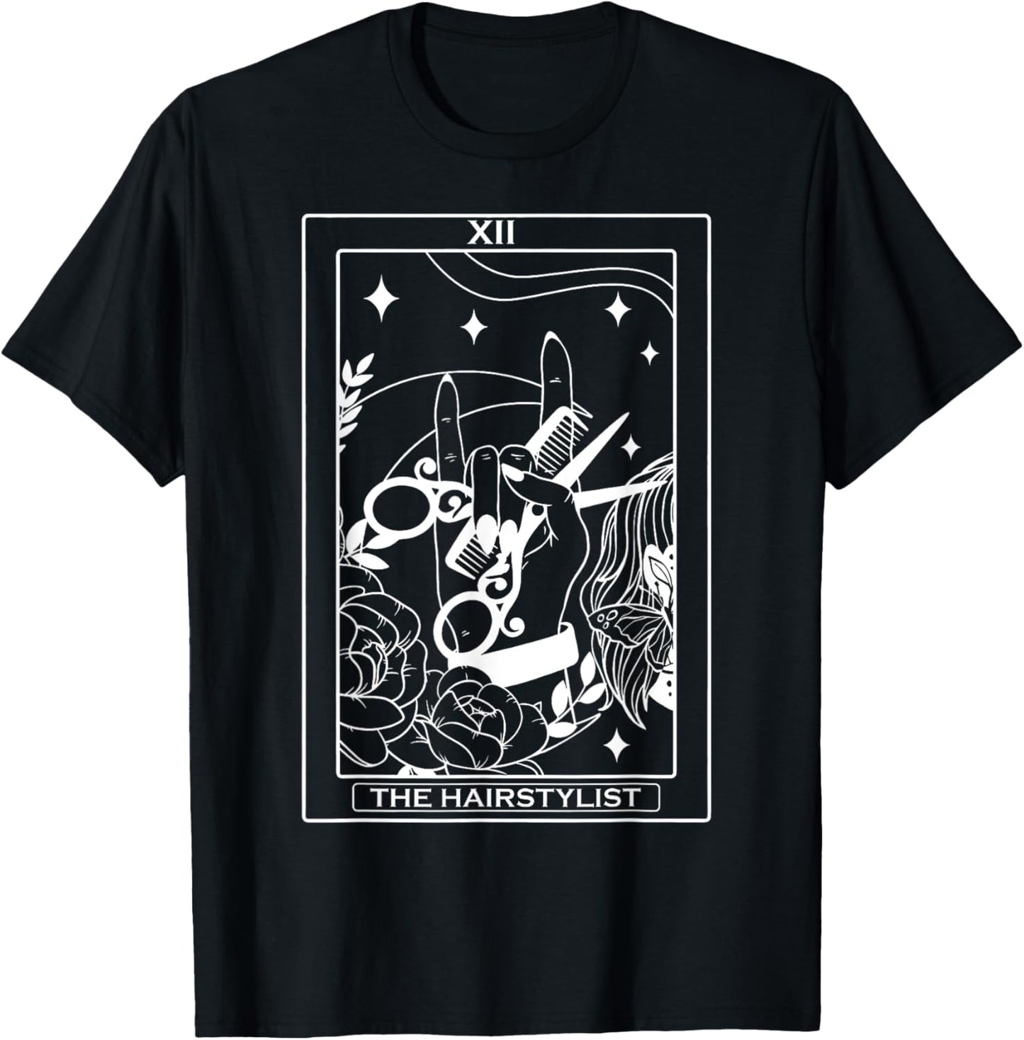 The Hairstylist Tarot Card Hairdresser Salon Hair Stylist T-Shirt - T-Shirt | Black
