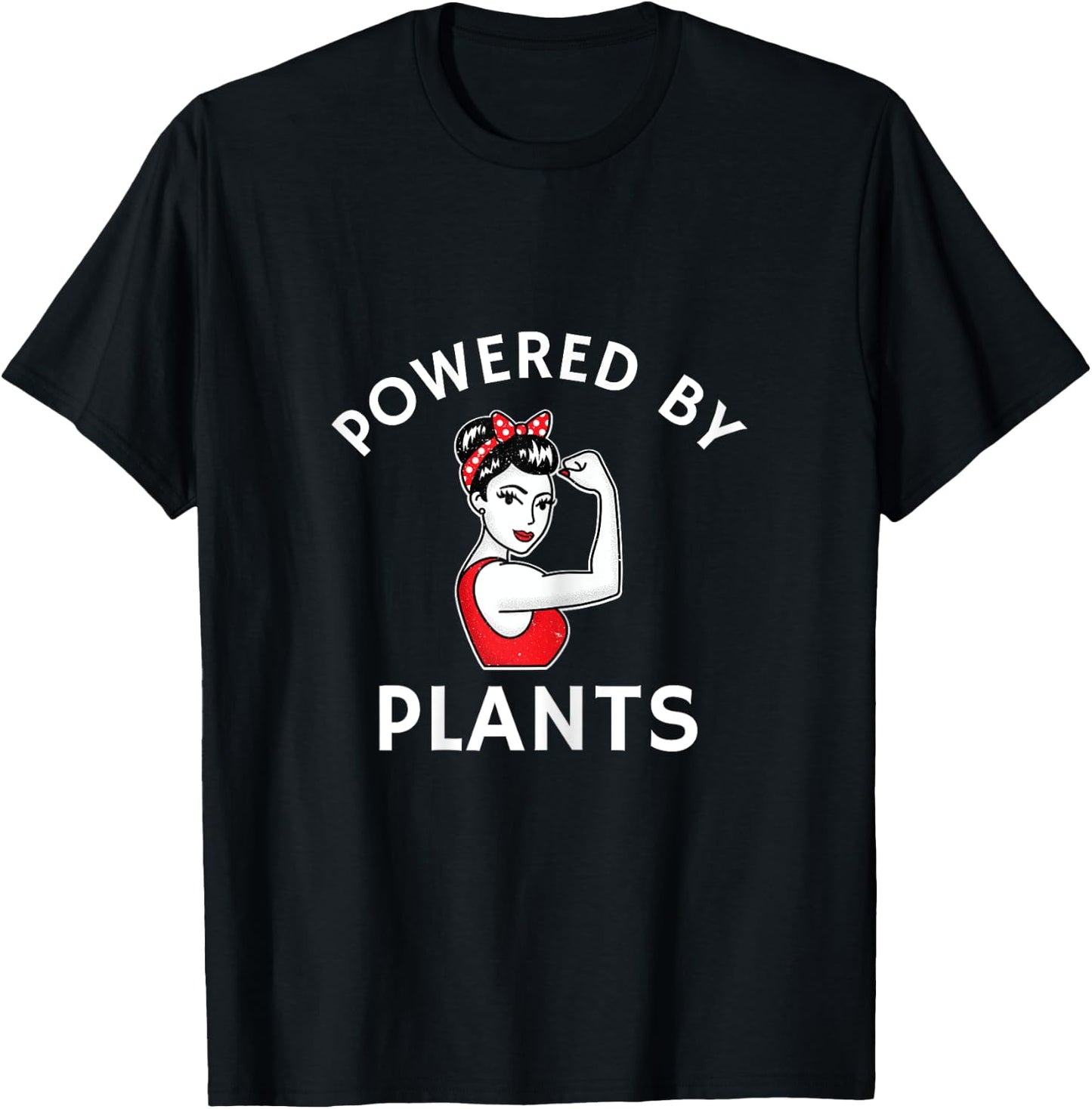 Powered By Plants Retro Women's Vegan Fitness T-Shirt - T-Shirt | Black