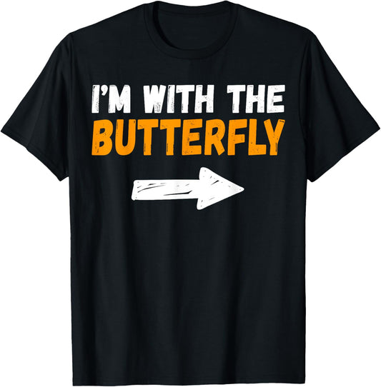 I'm with the Butterfly T Shirt - Butterfly Catcher Costume T-Shirt - T-Shirt | Black
