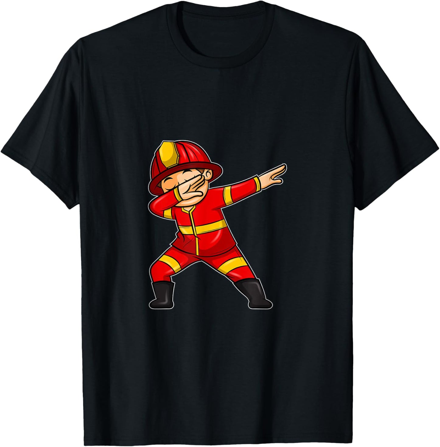 Dabbing Fireman Hero Firefighting For Little Firefighters T-Shirt - T-Shirt | Black