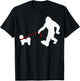 Funny Bigfoot Walking With Shih Tzu Dog Lover Bigfoot Men Women Kids T-Shirt - T-Shirt | Black