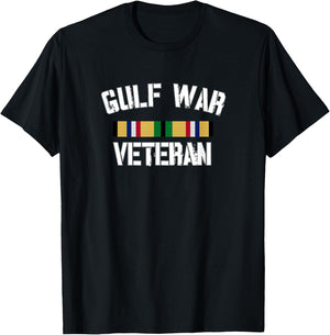 Patriotic American Creations by Revinct Designs Gulf War Veteran Pride Persian Gulf Service Ribbon T-Shirt - T-Shirt | Black