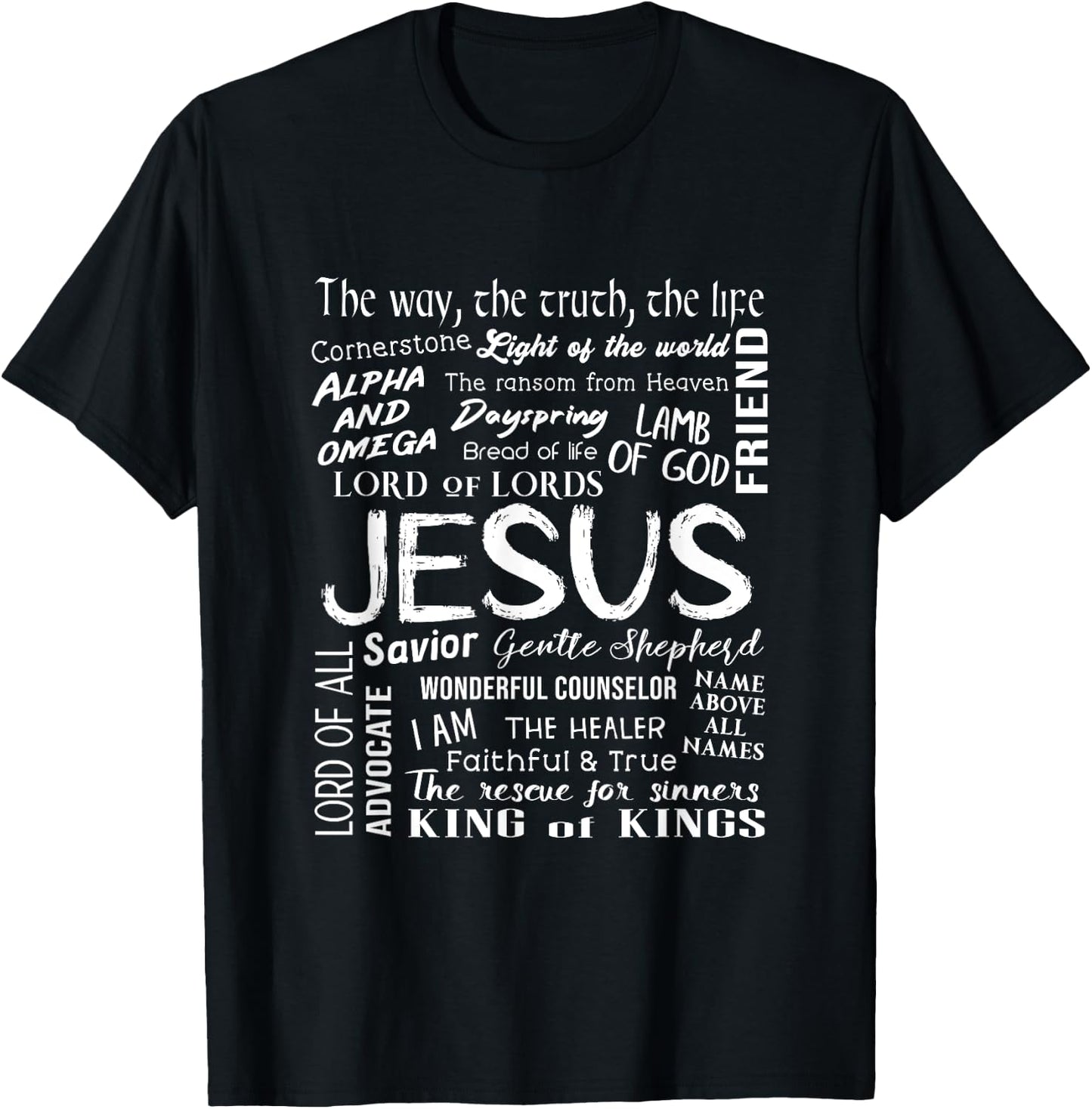 Names of Jesus - Christian Bible T-Shirt - T-Shirt | Black