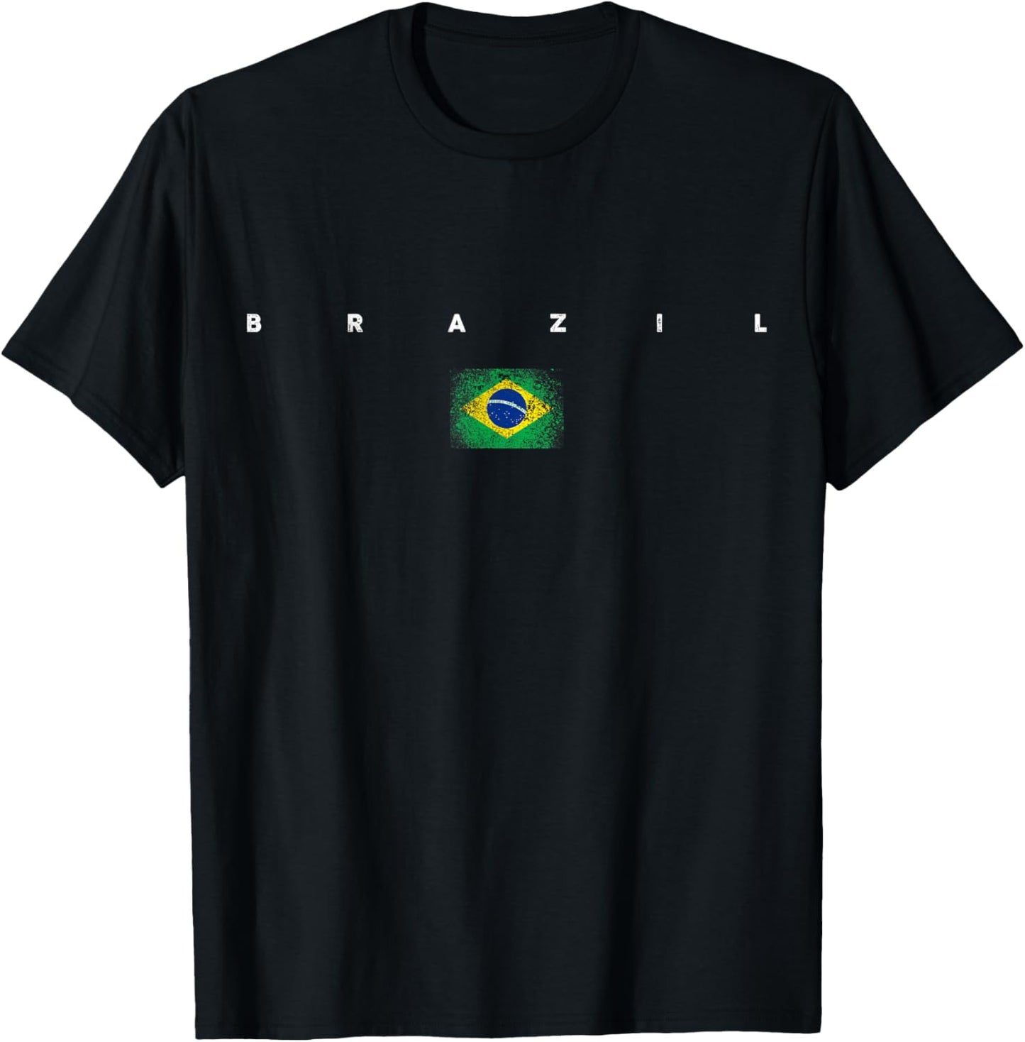 Brazil Flag Pride Vintage/Retro Soccer Brazilian Football T-Shirt - T-Shirt | Black