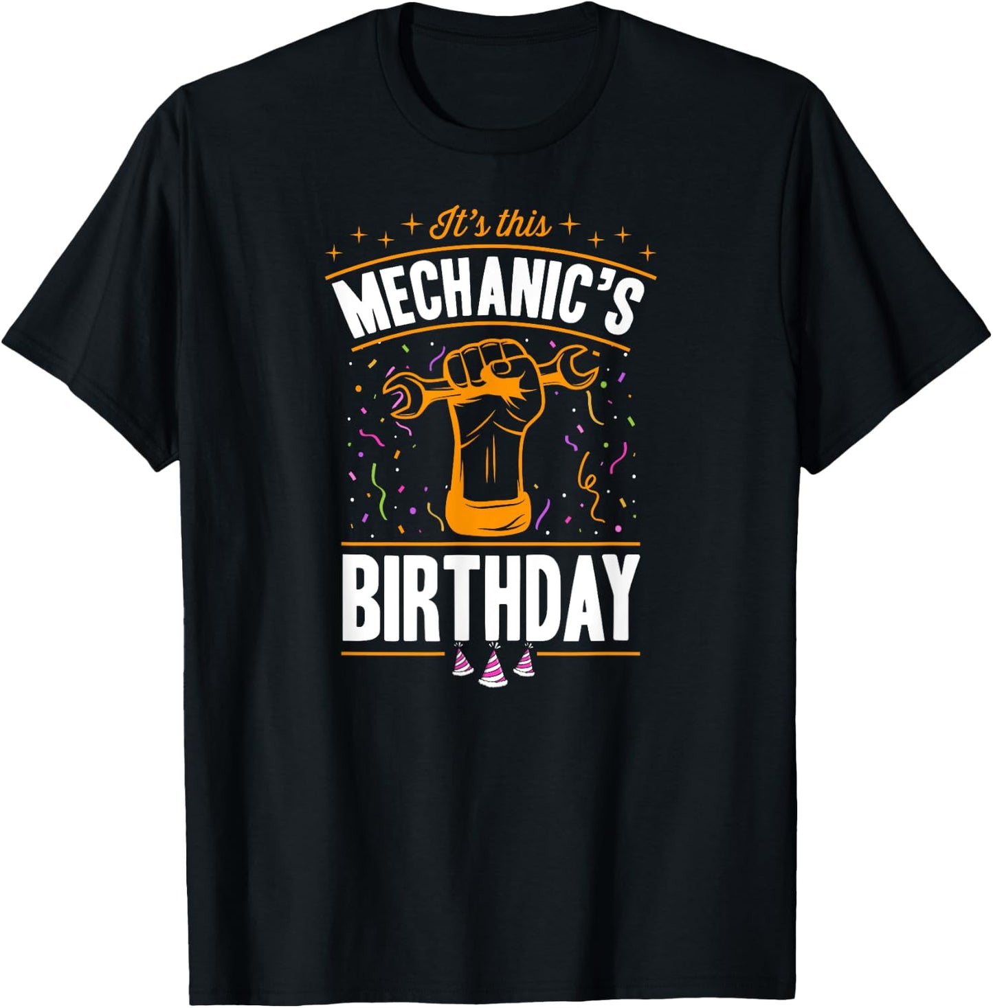 It's This Mechanic's Birthday Mechanic Birthday Party Supply T-Shirt - T-Shirt | Black
