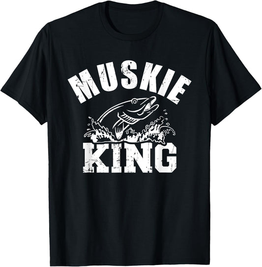 Muskie king fishing T-Shirt - T-Shirt | Black
