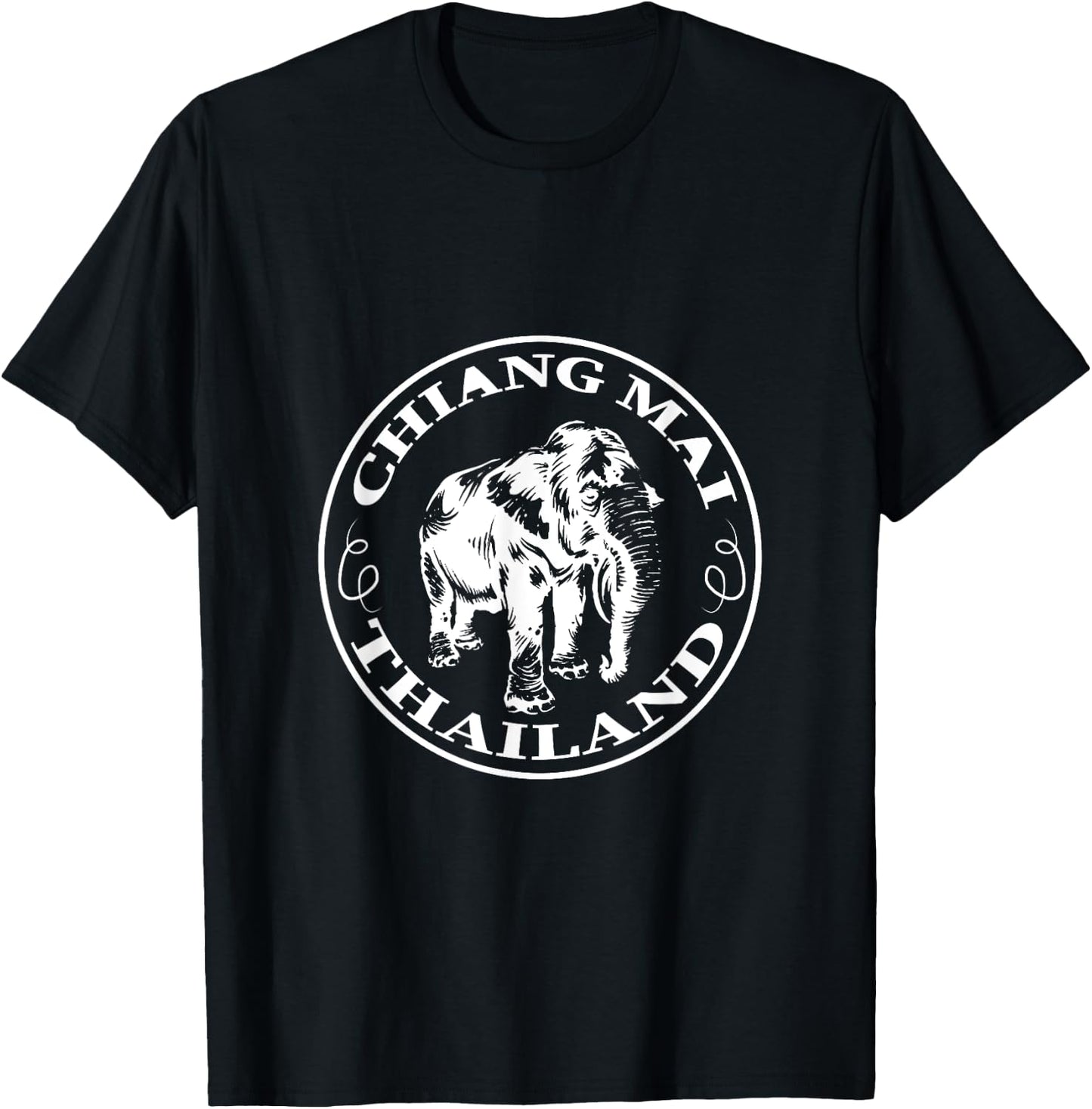 Chiang Mai Shirt Elephant Sanctuary Thailand Thai T-Shirt - T-Shirt | Black