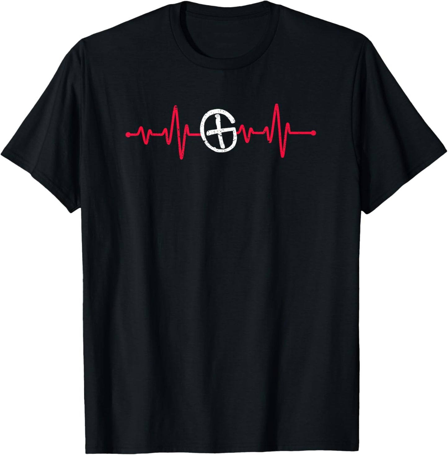 Geocaching Heartbeat Ekg Pulse Geocacher Outdoor Geocache T-Shirt - T-Shirt | Black
