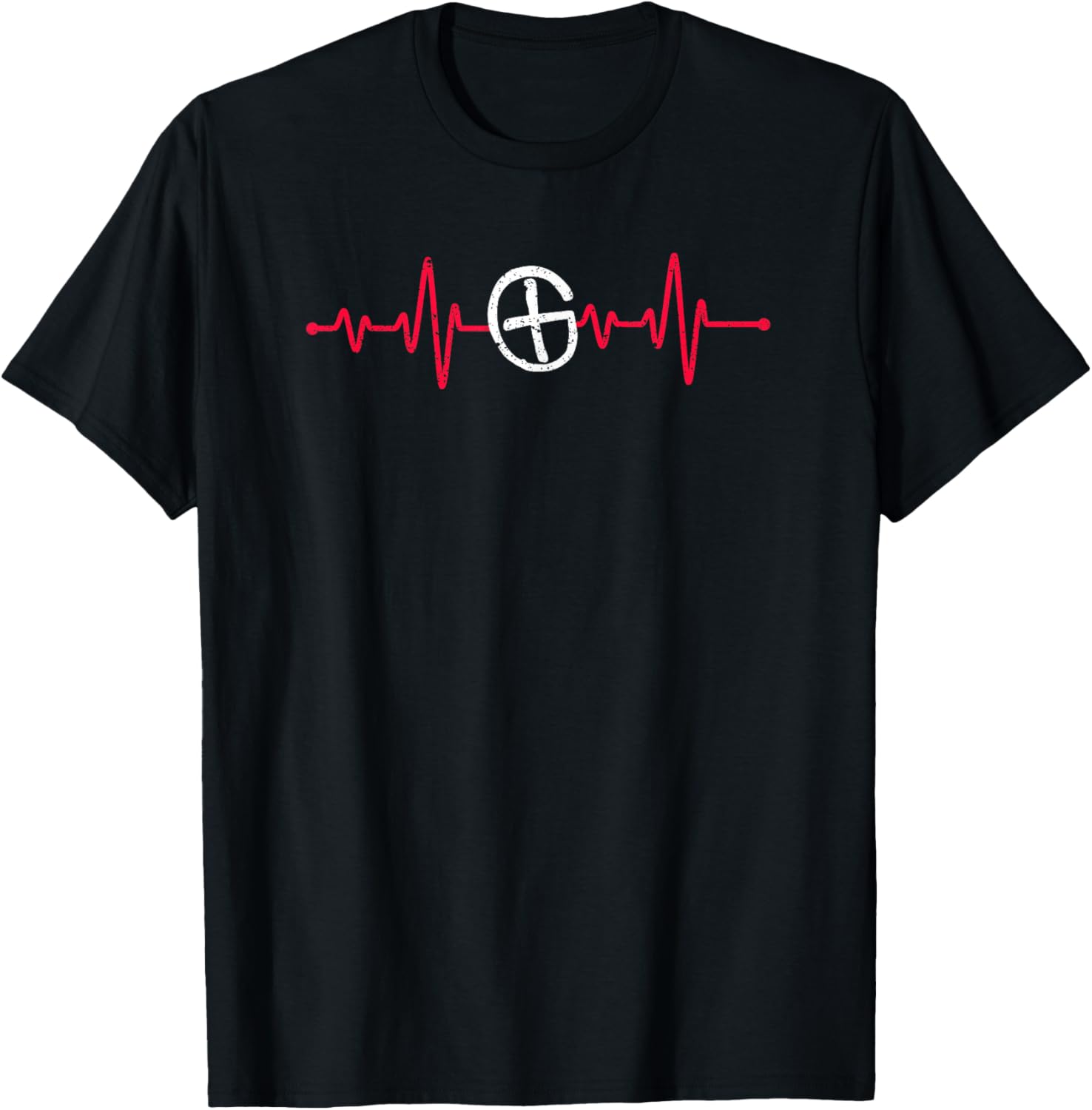 Geocaching Heartbeat Ekg Pulse Geocacher Outdoor Geocache T-Shirt - T-Shirt | Black
