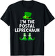 Postal Worker Leprechaun Funny St Patrick's Day T-Shirt - T-Shirt | Black