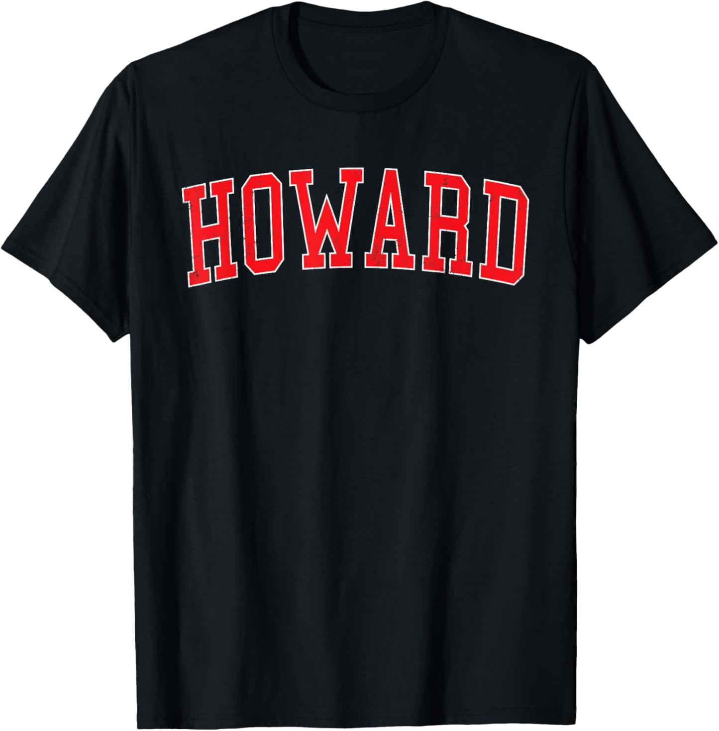 Vintage Howard WI Distressed Red Varsity Style T-Shirt - T-Shirt | Black
