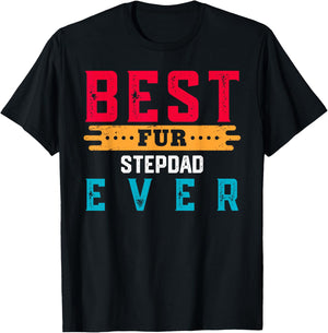 Best Fur STEPDAD Ever Shirt Funny Pet Lover For STEPDADS T-Shirt - T-Shirt | Black