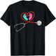 Pediatric OB NICU Nurse Stethoscope Baby Feet Funny Nursing T-Shirt - T-Shirt | Black