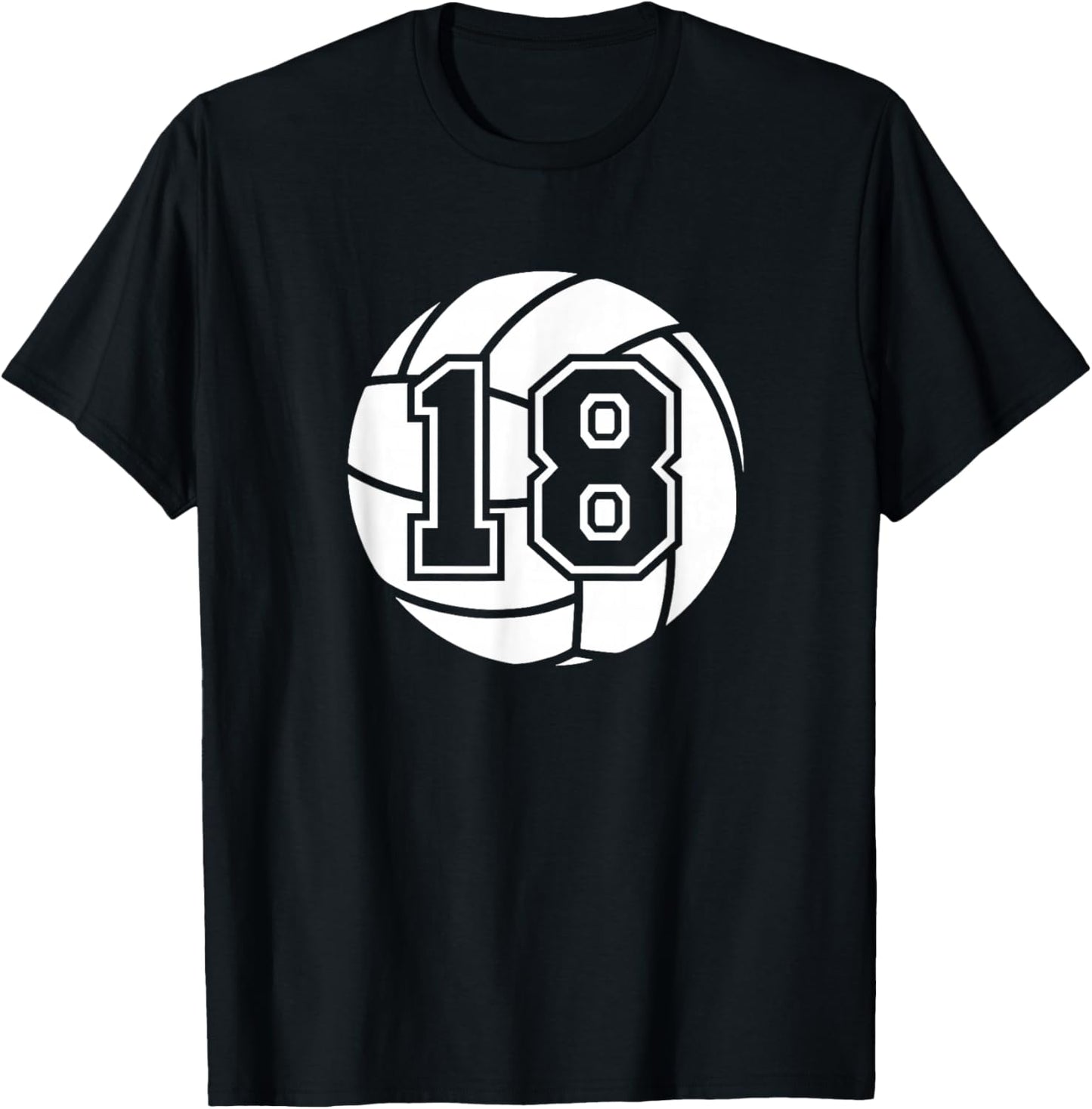 Volleyball Player #18 Volleyball Mom Dad Jersey Number 18 T-Shirt - T-Shirt | Black