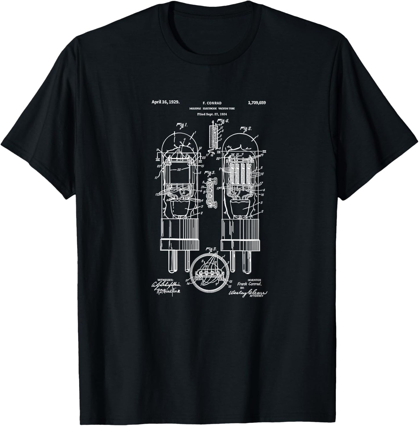 Audiophile Vacuum Tube Patent T-Shirt - T-Shirt | Black
