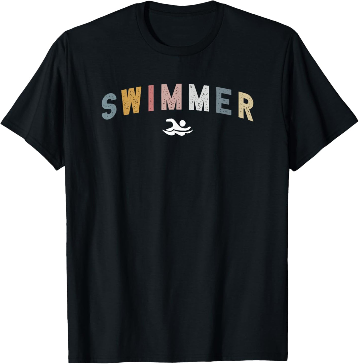 Vintage Inspired Retro Swim Swimmer Nostalgic Poolside T-Shirt - T-Shirt | Black