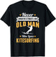 Kitesurfer Old Man Kitesurfing Board Gift Grandpa T-Shirt - T-Shirt | Black