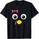 Thanksgiving Turkey Face Bow Fall Girls Toddler Kids Youth T-Shirt - T-Shirt | Black