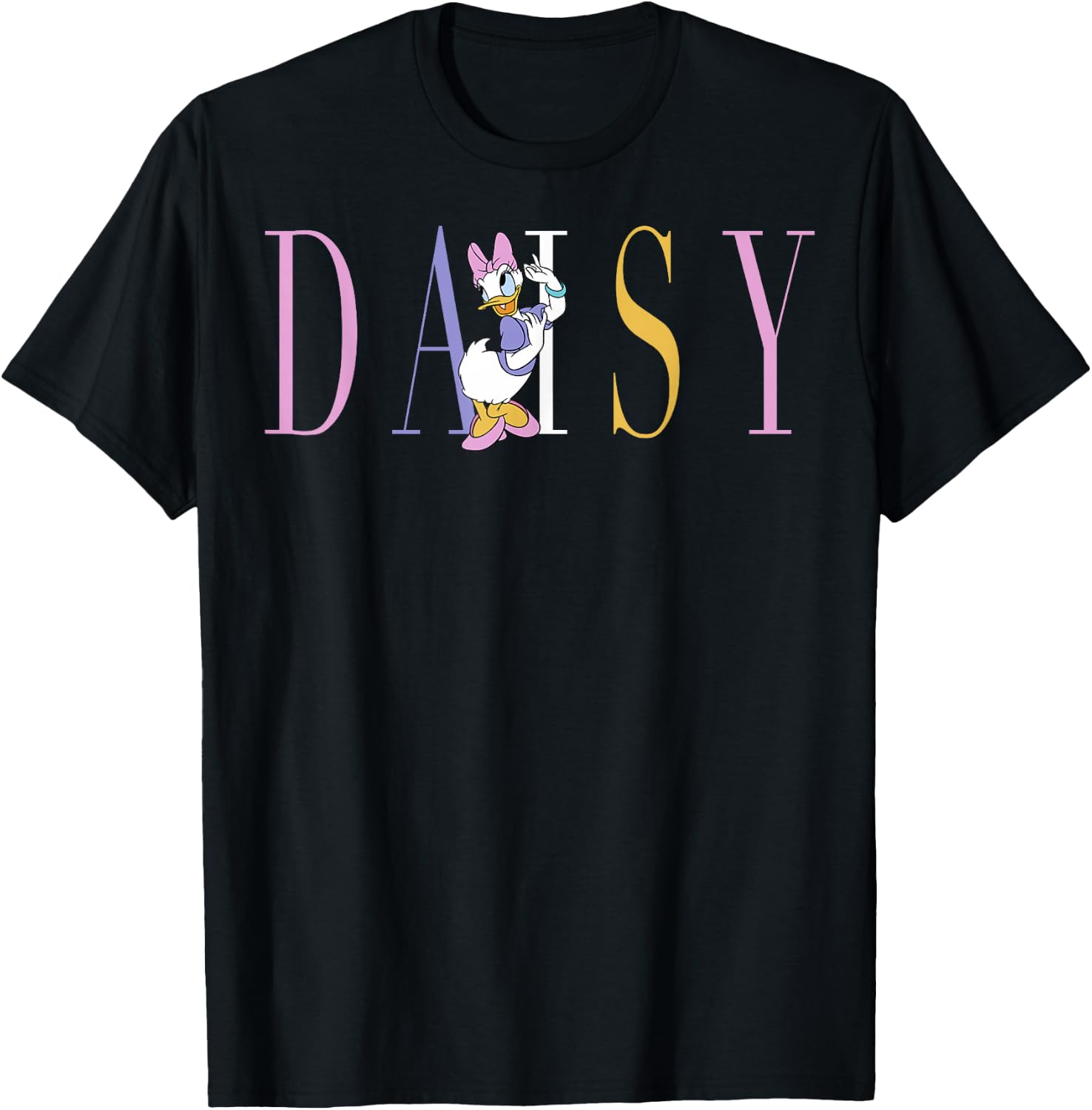 Disney Mickey and Friends Daisy Duck Simple Text T-Shirt - T-Shirt | Black