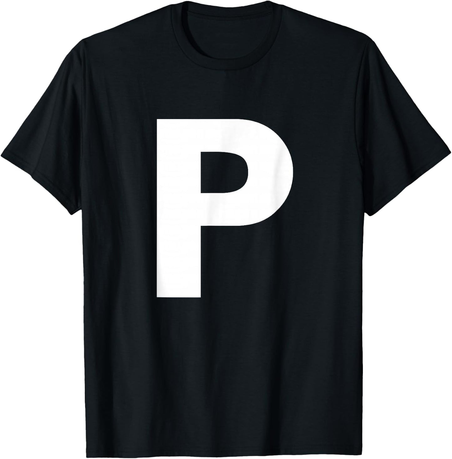 Alphabet Letter P (capital upper case) Shirt T-Shirt - T-Shirt | Black