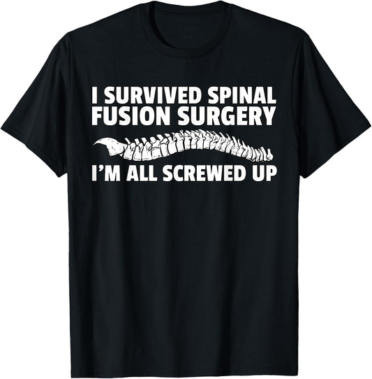 Spine Surgery Survivor Gift Back Chiropractor T-Shirt - T-Shirt | Black