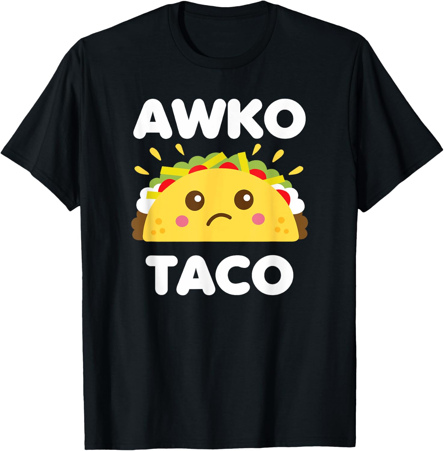 Awko Taco Awkward Funny Cute Kawaii Food T-Shirt - T-Shirt | Black