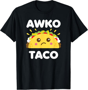 Awko Taco Awkward Funny Cute Kawaii Food T-Shirt - T-Shirt | Black
