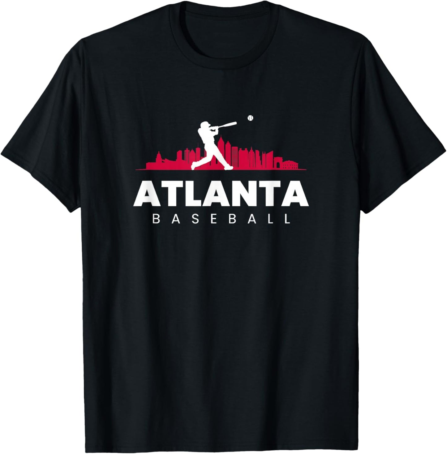 Atlanta Baseball Vintage Minimalist Retro Baseball Lover T-Shirt - T-Shirt | Black