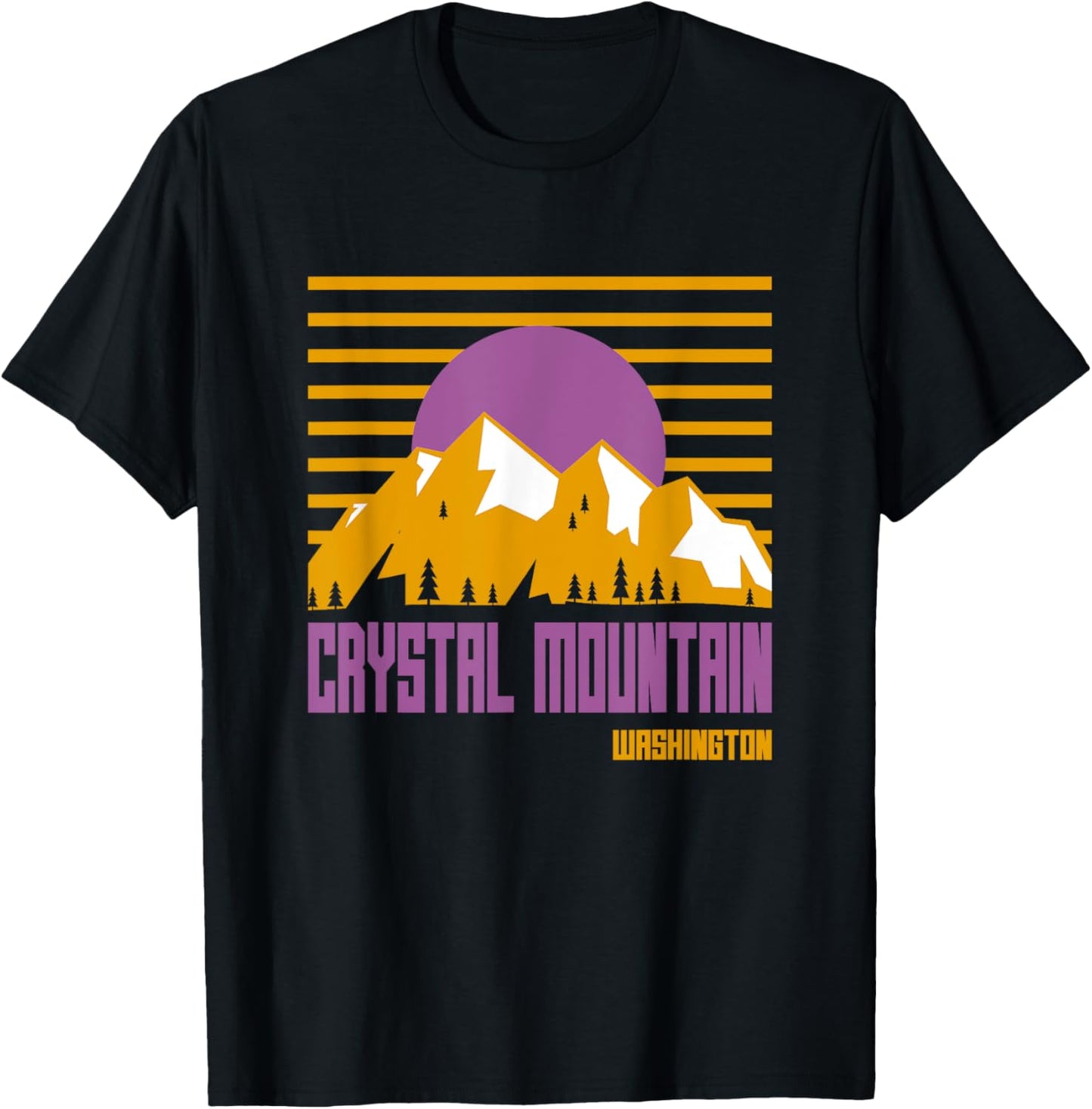 Crystal Mountain Washington Vintage Mountains Hiking Camp T-Shirt - T-Shirt | Black