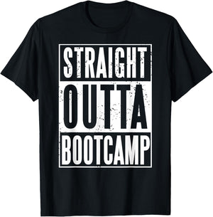 Straight Outta Military Bootcamp Soldier T-Shirt - T-Shirt | Black