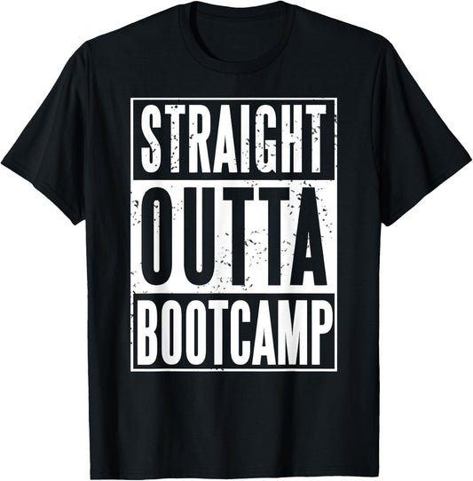 Straight Outta Military Bootcamp Soldier T-Shirt - T-Shirt | Black