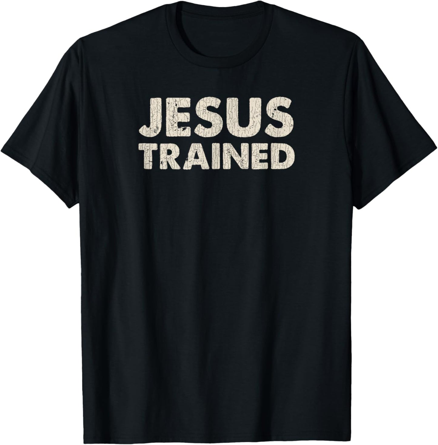 Vintage Retro Jesus Trained Wrestling T-Shirt - T-Shirt | Black