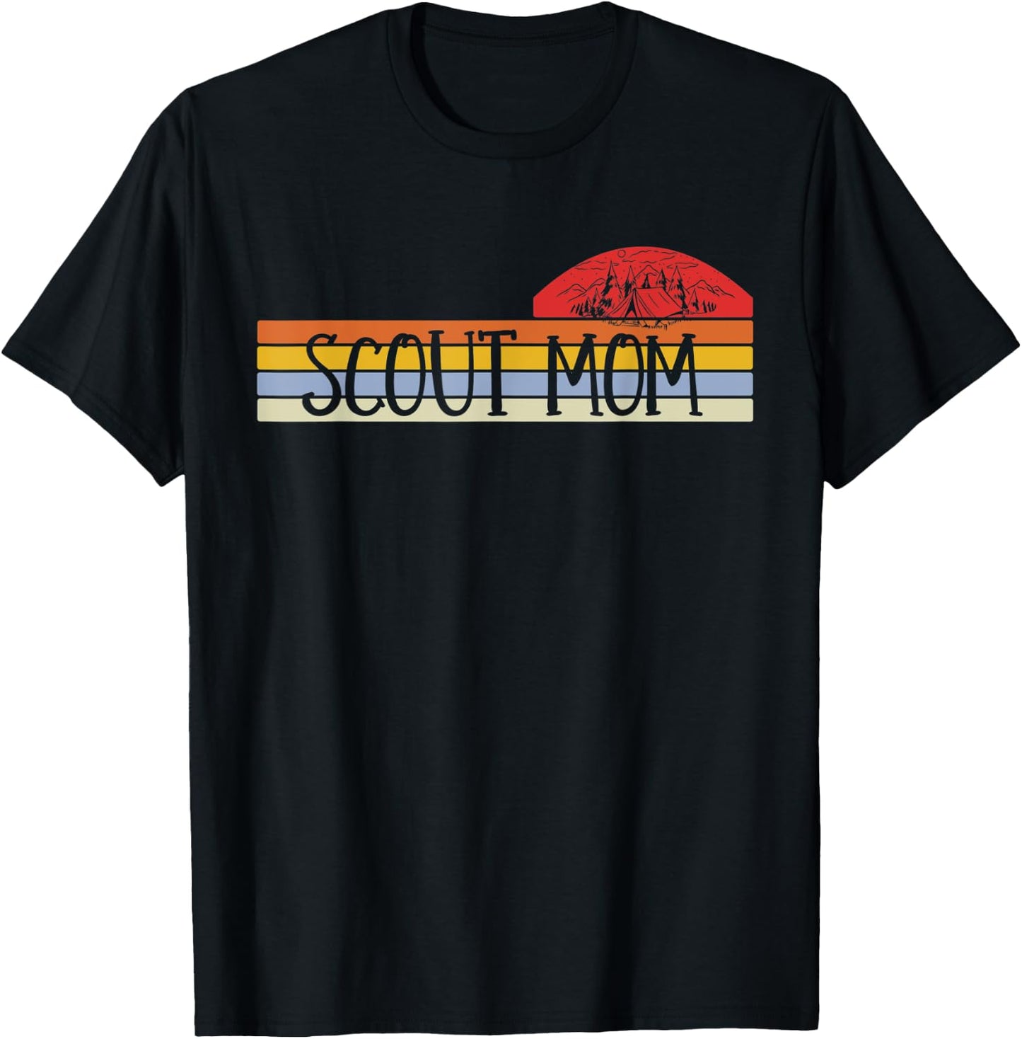 Scouting Funny Vintage Scout Mom T-Shirt - T-Shirt | Black