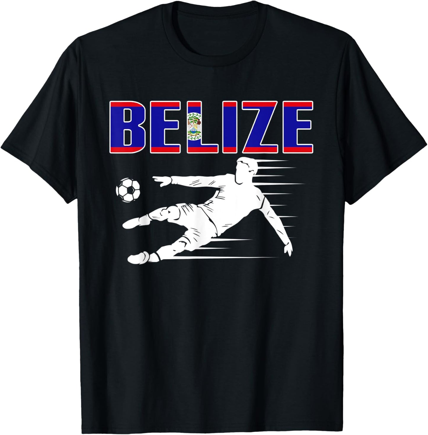 Belize Soccer Fans Jersey Proud Belizean Football Supporters T-Shirt - T-Shirt | Black