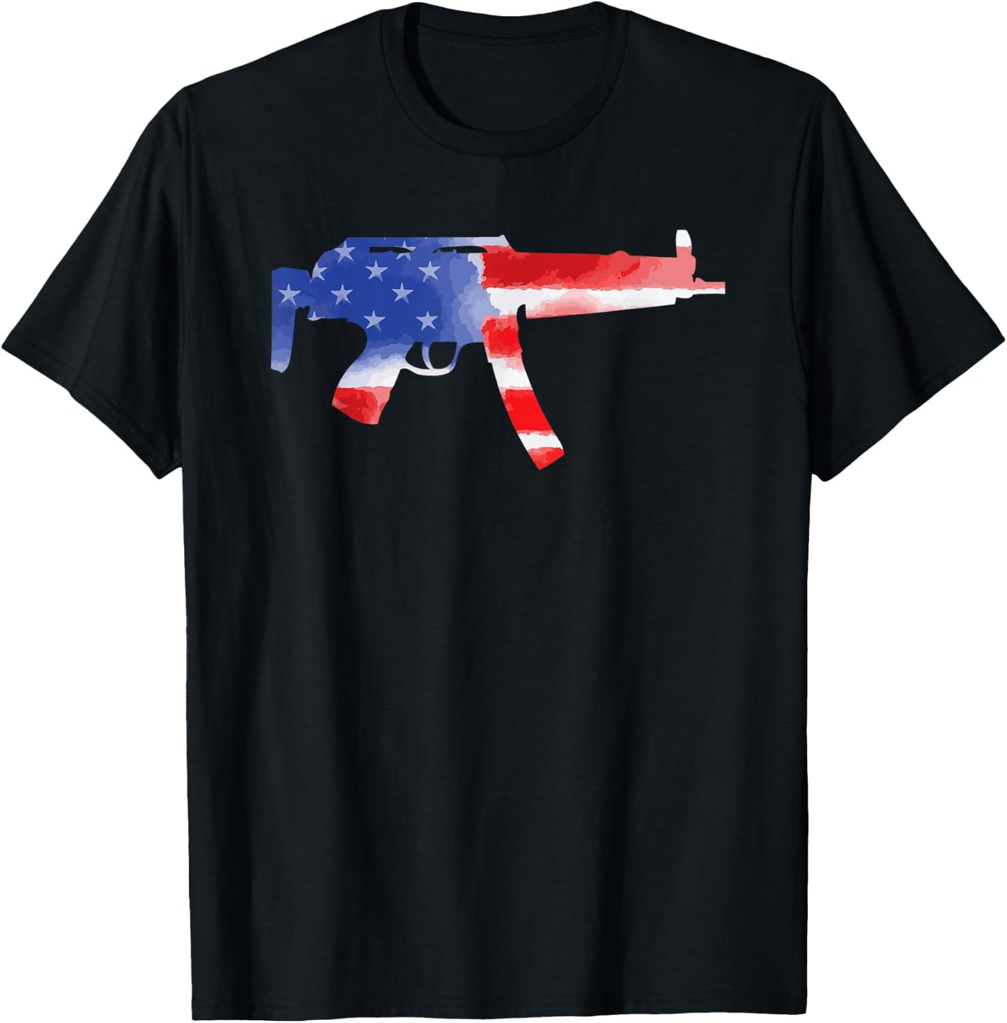 MP5 Gun America USA Flag Pride T Shirt Gift United States T-Shirt - T-Shirt | Black