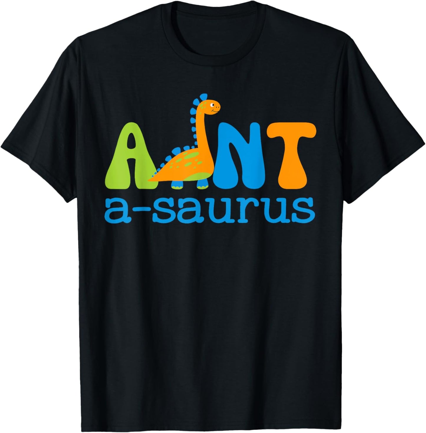 Auntsaurus T Rex Dinosaur Aunt Saurus Family Matching T-Shirt - T-Shirt | Black