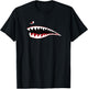 Shark Teeth Nose Art - WWII Military Plane Aircraft T-Shirt - T-Shirt | Black