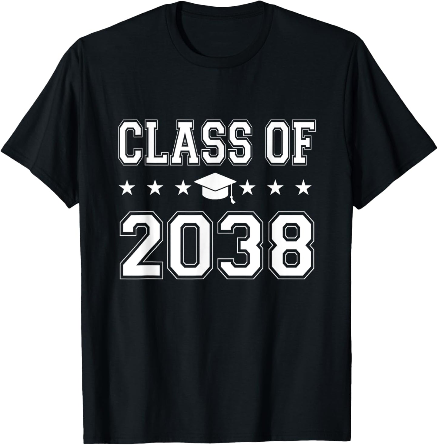 Class of 2038 First Day of School Graduation T-Shirt - T-Shirt | Black